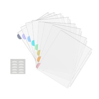 Protège-feuilles personnalisables transparents en PP/PVC format A4 (8,5x11 pouces) avec 8 intercalaires à onglets pour classeur à 3 anneaux