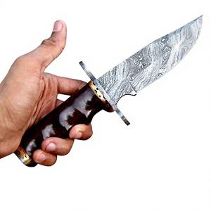 Custom Handmade Damascus Steel Clip Point Blade Bowie <b>Knives</b> With <b>Bone</b> <b>Handle</b> & Leather Sheath Hunting Camping OEM <b>Knife</b> - Product Image 4