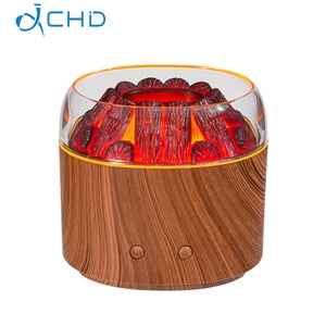 New Simulation Furnace Charcoal Wood Grain Aroma <b>Diffuser</b> <b>Essential</b> <b>Oil</b> Humidifier Hotel Use 160ml Capacity Touch Control Humidi - Product Image 1