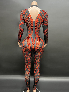 NOVANCE, nueva ropa de mujer de talla grande, superventas 2023, <span class=keywords><strong>Mono</strong></span> para mujer, monos de una pieza con <span class=keywords><strong>lentejuelas</strong></span> brillantes, <span class=keywords><strong>rojo</strong></span> para mujer - Product Image 6