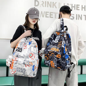 Sac à dos étudiant édition coréenne sac à dos de <span class=keywords><strong>loisirs</strong></span> Graffiti personnalisé de grande capacité pour les lycéens et les lycéens - Product Image 3