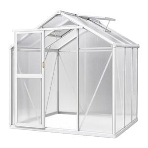 Serre en aluminium 6x6 pieds avec panneaux en polycarbonate, résistante à la rouille, <span class=keywords><strong>pour</strong></span> jardin toute saison, montage facile - Product Image 6