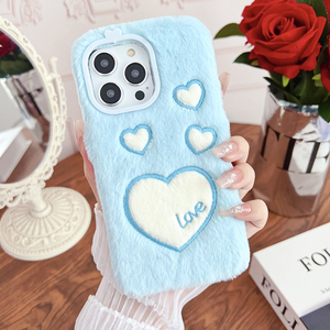 Offre Spéciale d'hiver Filles comme Couleur Mignon Coeur Flush Phone Case Pour iPhone 15 Pro Max TPU Mobile Cover Accessoires - Product Image 2