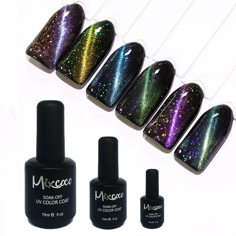 Mixcoco 15Ml Gel Nail Polish Accessories Cat Eye Top Coat Gel Beauty Cheap Nail Art Uv Led Cat Eye Gel Polish