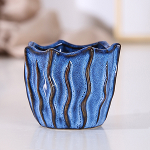 Pots à bonsaï Offre Spéciale japon beige four changement forme ronde émaillée keramik Succulent Pots de fleurs en céramique - Product Image 6