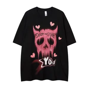 Camiseta com gola redonda com estampa digital de caveira e graffiti funky High Street