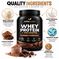 Concentré de protéines de lactosérum en marque privée, sans édulcorants artificiels, sans additifs, non-OGM, sans gluten, certifié GMP