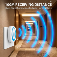 Sonnette sans fil moderne avec prise US/UK/EU, matériaux durables, portée longue distance 100m, pour appartement, 32 mélodies, carillons d'accueil pour la maison