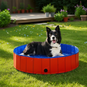 Piscina Plegable para Perros de PVC Rojo, 63 x 11.8 Pulgadas, Piscina Portátil Resistente para Mascotas - Product Image 2