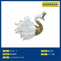 Homeera Christmas Swan Figurine 7in Gold Powder Finish Indoor Decoration Living Room Holiday Ornament - Product Image 1
