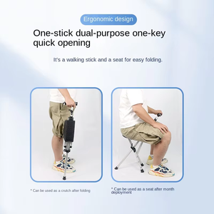 Loại đi bộ mía dính với ánh sáng Nạng ghế mía với chỗ ngồi cho cắm trại ngoài trời ổn định và bền - Product Image 5