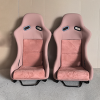 EDDY rose couture broderie voiture sport siège modifié course PVC fibre de carbone glissière course siège de conduite seau siège de course