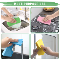 Paño de Esponja de Celulosa Húmeda Ecológico, Pulpa de Madera Natural Reutilizable, Paño Absorbente para Limpieza de Cocina, Trapo para Lavar Platos