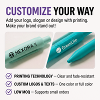 Stylo à bille en plastique personnalisé avec logo imprimé, encre noire 0,7 mm, écriture fluide, durable, léger, 18 couleurs vives, faible MOQ