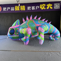 Lézard gonflable géant de parade publicitaire, modèle animal de conception nouvelle, taille personnalisée, avec éclairage LED, caméléon gonflable mexicain