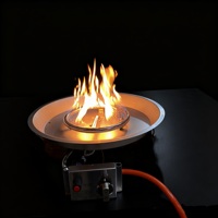Kit de brûleur à gaz rond en acier inoxydable de 450 mm pour foyer extérieur et cheminée.