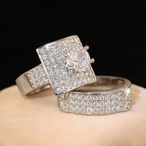 Set di Anelli Scintillanti per Matrimonio da Donna, Gioielli Eleganti per Abiti da Sera - Product Image 6
