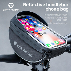 กระเป๋าใส่โทรศัพท์ติดแฮนด์จักรยาน WEST BIKING PVC ขนาด 6.8 นิ้ว หน้าจอสัมผัสได้ กันน้ำ สำหรับจักรยานเสือหมอบและจักรยานเสือภูเขา - Product Image 5