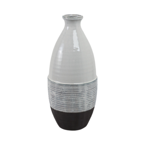 Vaso a Bottiglia con Fondo Texturizzato, Elegante Accento in Ceramica Stoneware per Arredamento Casa e Composizioni Floreali - Product Image 4