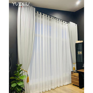 Tende moderne su misura della porta di <span class=keywords><strong>vetro</strong></span> della decorazione domestica della <span class=keywords><strong>tenda</strong></span> di lusso di oscuramento di dimensione per il salone - Product Image 1