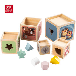 <span class=keywords><strong>Cube</strong></span> en bois neuf, 5 pièces, jouet éducatif pour enfants, <span class=keywords><strong>animaux</strong></span>, boîte empilable pour enfants, <span class=keywords><strong>cube</strong></span> <span class=keywords><strong>avec</strong></span> blocs en bois pour tout-petits - Product Image 4