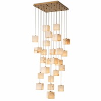Luminaire suspendu rotatif en albâtre personnalisé pour escalier, salle à manger/salon, villa et loft - Design moderne et simple