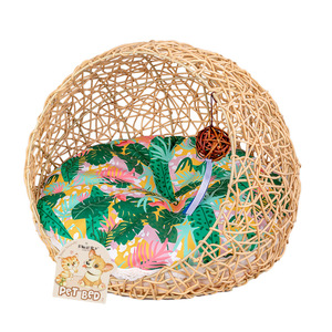 Rattan Cat <b>Bed</b> Round Breathable Nest For Cat All Season Medium Size Pet <b>House</b> - Product Image 4