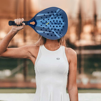 Nouvelle Arrivée FCT - Raquette de Padel Professionnelle Légère et Portable en Fibre de Carbone 18K avec Logo Personnalisé, Surface Rugueuse 3D et EVA