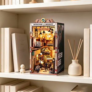 DIY <span class=keywords><strong>Detective</strong></span> 18th Street Book Nook Vintage Crime Alley Diorama a Doppio Strato con LED Caldo, Fermalibri Magico - Product Image 6