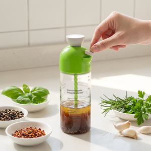 Bocaux à <span class=keywords><strong>sauce</strong></span> <span class=keywords><strong>en</strong></span> <span class=keywords><strong>verre</strong></span> de 400ml pour vinaigrette Miser Bottle Container avec Salad Swirler Balance de mesure et recettes - Product Image 5