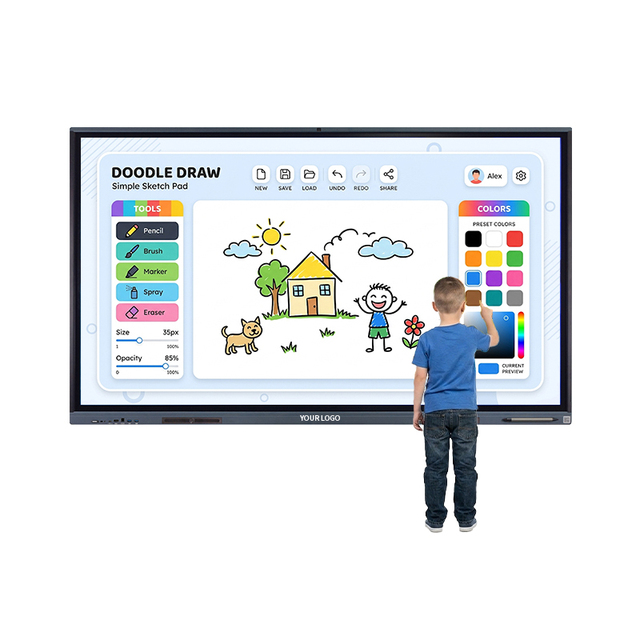 Factory OEM ODM Android OPS 55 65 75 85 86 98 100 110 Inch Interactive Display Smart Board Touch Screen Interactive Whiteboard