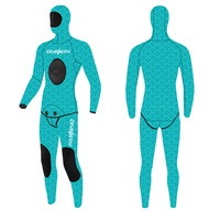DIVESTARCamo Combinaison de plongée 2 pièces à capuche et à manches longues en néoprène respirant et imperméable pour hommes, 3mm, corps complet