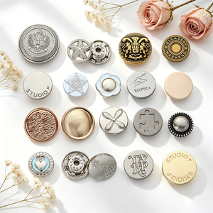 Custom Embossed Engraved Round Zinc Alloy <b>Buttons</b> Gloss High Polished Gold Brass Shank <b>Buttons</b> for Metal Craft DIY Projects - Product Image 1