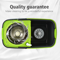 OKKiHOME Easy Life Serpillère magique rotative à 360° mains libres avec seau amovible sur grandes roues