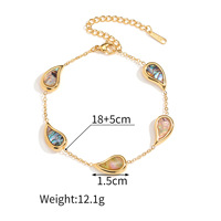 Bracelet carré ovale en coquille d'ormeau plaqué or 18 carats, en acier inoxydable, bijoux inaltérables