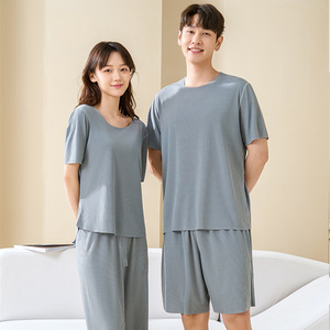 <span class=keywords><strong>Pigiama</strong></span> estivo <span class=keywords><strong>da</strong></span> <span class=keywords><strong>uomo</strong></span>, set di <span class=keywords><strong>pantaloncini</strong></span> a maniche corte, abito casual, sottile, taglie forti, per la casa, tinta unita, elasticizzato, <span class=keywords><strong>pigiama</strong></span> in due pezzi - Product Image 6