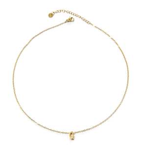 Collier pendentif en acier inoxydable plaqué or avec breloque initiale lettre G pour femme, bijoux tendance - Product Image 1