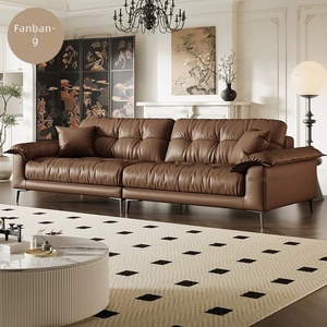 Canapé électrique Qingshan <span class=keywords><strong>Xiaoxiao</strong></span> trois places, style français vintage, en cuir huilé véritable, vert foncé, accoudoirs réglables - Product Image 1