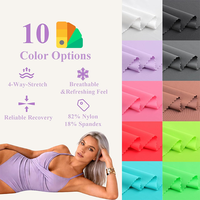 Vente en gros usine – Tissu jersey tricoté 82 % nylon 18 % élasthanne, absorbant l'humidité, séchage rapide, extensible dans les 4 sens, pour vêtements de yoga, maillots de bain et robes