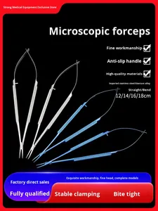 Pinça Microcirúrgica Oftálmica, Instrumento Cirúrgico, Suporte de Agulha Médica 12/14/16/18cm Reto/Curvo - Product Image 4