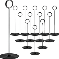 Porte-cartes de table en métal noir, 8 pouces de haut, support de table circulaire, présentoir de menu moderne pour mariage et banquet