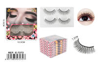 Lot de 2 paires de cils naturels 3D en gros, sans cruauté animale, avec étiquette personnalisable