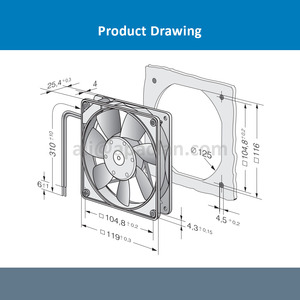 For 4412F 12VDC 120*120*25mm 5.3W 0.44A 2900RPM 170m3/h Ball Bearing Cabinet Axial Cooling <b>Fan</b> Electric OEM - Product Image 4