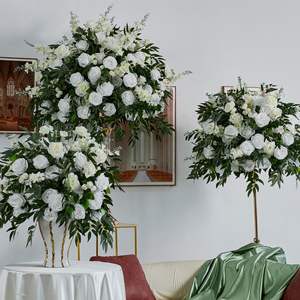 WFB065 venta al por mayor 5D bolas de flores verdes artificiales centros de mesa pieza central 60cm Bola de flor de Rosa de seda para decoración de boda - Product Image 3