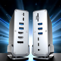 Hub USB-C de Aleación de Aluminio WFYEAR con Soporte para Tarjetas SD 2.0, 16 Puertos para Laptop y Teléfono, Estación de Acoplamiento Ethernet y Lector
