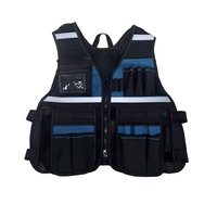 Gilet de travail multi-poches, haute visibilité, réfléchissant, réglable, en maille robuste, pour électriciens et charpentiers