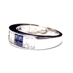 Joyería fina Ajuste de garra de diamante 18K Oro blanco sólido Piedra preciosa de diamante de alta calidad Anillo de banda de joyería de zafiro azul para mujer - Product Image 2