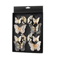 Clip de table papillon scintillant, anneaux de serviette, ornement suspendu pour mariage, fête, Noël, accessoire floral