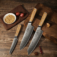 Couteau de chef de cuisine en acier robuste multi-usages Olive 8 pouces, ensemble de couteaux Kiritsuke, ensemble de couteaux Damas 67 couches