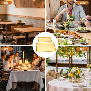 Modernas y lujosas bandejas <span class=keywords><strong>de</strong></span> acero inoxidable <span class=keywords><strong>para</strong></span> servir comida, coloridas y personalizadas, <span class=keywords><strong>para</strong></span> fiestas. - Product Image 6